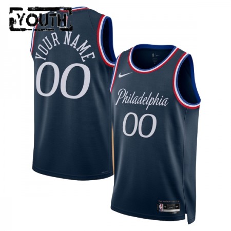 Dres Philadelphia 76ers Prilagođeni Nike 2025-26 City Edition Navy Swingman - Dječji
